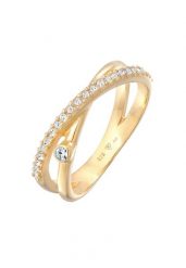 Elli Damski Wrap X Shape mieniący się kryształami w srebrze próby 925 sterling silver Pierścionki 1 ct. Szare pierścionki Elli, srebrne. Za 283.89 zł.