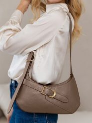 Lia Biassoni Skórzana torebka "Sorra" w kolorze beżowym - 32 x 19 x 6 cm rozmiar: onesize. Brązowe torby na ramię Lia Biassoni, bez wzorów, z materiału, na ramię, bez dodatków. Za 304.99 zł.