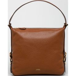 Lauren Ralph Lauren - Torba skórzana. Brązowe torby na ramię Lauren Ralph Lauren, bez wzorów, z materiału, casualowe, na ramię, duże, bez dodatków. W wyprzedaży za 699.90 zł.