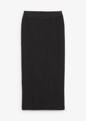 Spódnica dzianinowa z czystej bawełny. Szare spódnice bonprix, bez wzorów, z bawełny, maxi. Za 149.99 zł.