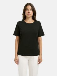 Milano Italy Koszulka w kolorze czarnym rozmiar: XS. Czarne bluzki Milano Italy, xs, bez wzorów, z bawełny, bez kołnierzyka, bez ramiączek. Za 69.99 zł.