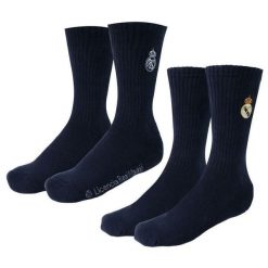 Skarpetki wysokie kibicowskie 2-pak Real Madryt. Niebieskie skarpety REAL MADRID, bez wzorów, z bawełny. Za 67.90 zł.