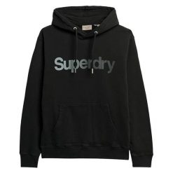 Bluza damska z kapturem Superdry Tonal Core. Czarne bluzy Superdry, l, bez wzorów, z bawełny, z kapturem. Za 351.35 zł.