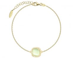 Bransoletka srebrna z cyrkoniami i kamieniem jubilerskim z efektem kociego oka - kwadrat. Szare bransoletki Apart, z cyrkonią, pozłacane. Za 359.00 zł.