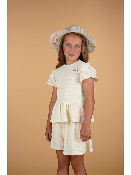 Le Chic Szorty "Dwasa" w kolorze kremowym rozmiar: 152. Brązowe szorty Le Chic, bez wzorów. Za 61.31 zł.