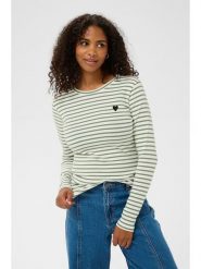 Kaffe Koszulka w kolorze kremowo-zielonym rozmiar: S. Brązowe bluzki Kaffe, s, bez wzorów, bez kołnierzyka, bez ramiączek. Za 104.99 zł.