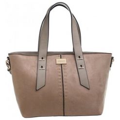 Bessie London torebka beżowa. Brązowe shopper Bessie London, bez wzorów, vintage, bez dodatków. W wyprzedaży za 169.00 zł.