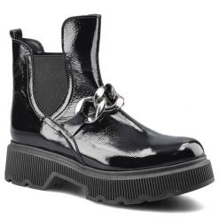 Czarne Botki Lemar Damskie Stylowe Skórzane Buty. Czarne botki Lemar, bez wzorów, ze skóry, bez obcasa, na obcasie, bez zapięcia. Za 299.00 zł.