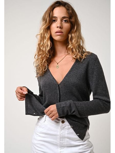 AUTHENTIC CASHMERE Kaszmirowy kardigan "Chalais" w kolorze antracytowym rozmiar: S. Czarne kardigany AUTHENTIC CASHMERE, s, bez wzorów, z kaszmiru. Za 369.99 zł.