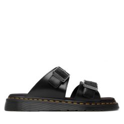 Klapki Dr. Martens. Czarne klapki Dr. Martens, bez wzorów, bez obcasa. Za 699.99 zł.