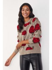 Milan Kiss Sweter w kolorze szarobrązowo-czerwonym rozmiar: S. Brązowe swetry Milan Kiss, s, bez wzorów, bez ramiączek. Za 144.92 zł.