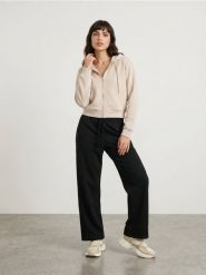 Dresowa rozpinana bluza z kapturem - beżowy. Brązowe bluzy Sinsay, l, bez wzorów, z dresówki, z kapturem. Za 39.99 zł.