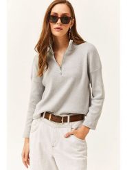 Olalook Sweter w kolorze szarym rozmiar: L/XL. Szare swetry Olalook, l, bez wzorów, bez ramiączek. Za 41.59 zł.