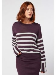 Rodier Sweter w kolorze fioletowo-białym rozmiar: XL. Białe swetry Rodier, xl, bez wzorów, z wełny, bez ramiączek. Za 145.26 zł.