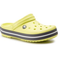 Klapki CROCS - Crocband 11016 Citrus/Grey. Zielone klapki Crocs, bez wzorów, z materiału, bez obcasa. W wyprzedaży za 159.00 zł.