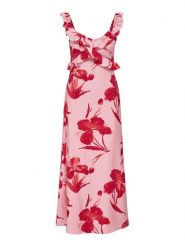 ONLY Sukienka letnia Hyaci 15372511 Różowy Regular Fit. Czerwone sukienki Only, na lato, l, bez wzorów, z wiskozy, bez kołnierzyka, bez ramiączek. Za 199.99 zł.