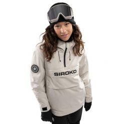 Kurtka snowboardowa damska W6-W Eriz. Brązowe kurtki narciarskie SIROKO, bez wzorów, bez kaptura, snowboardowy. W wyprzedaży za 478.95 zł.