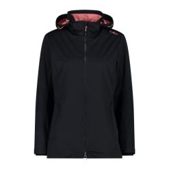 Damska kurtka turystyczna z kapturem CMP. Szare kurtki sportowe CMP, bez wzorów, z softshellu, z kapturem, trekkingowe. Za 393.10 zł.