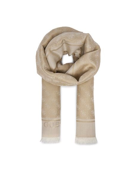 Guess Szal AW5465 VIS03 Beżowy. Brązowe rękawiczki Guess, z aplikacjami, z wiskozy. Za 239.99 zł.