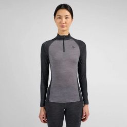Bluza termiczna damska Odlo Natural Performance PW 150 BL Top Turtle Neck LS. Szare bluzy Odlo, s, bez wzorów, z materiału, bez kaptura. Za 388.25 zł.