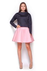 Różowa Rozkloszowana Mini Spódnica Wykończona na Ostro. Czerwone spódnice Figl, l, bez wzorów, z materiału, mini, rozkloszowane. Za 179.00 zł.