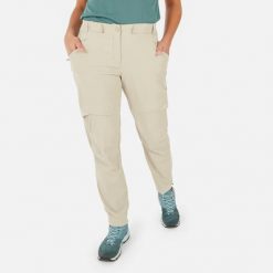 Spodnie turystyczne damskie Quechua MH500 2w1. Brązowe spodnie sportowe QUECHUA, m, bez wzorów, z elastanu, trekkingowe. Za 179.99 zł.
