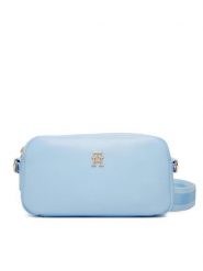 Tommy Hilfiger Torebka Th Essential Camera Bag AW0AW18370 Błękitny. Niebieskie listonoszki TOMMY HILFIGER, bez wzorów, ze skóry, bez dodatków. Za 409.99 zł.