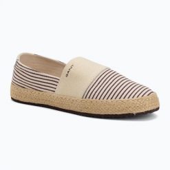 Espadryle damskie GANT Raffiaville. Brązowe espadryle GANT, bez wzorów, z materiału, bez obcasa, bez zapięcia. Za 219.99 zł.
