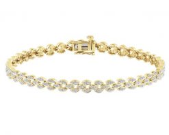 Bransoletka z żółtego złota z diamentami - 19 cm - 0,52 ct - próba 585. Żółte bransoletki Apart, z diamentem, złote. Za 21,990.00 zł.