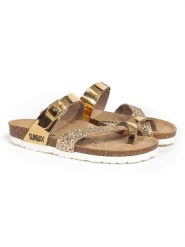 Sunbay Japonki "Tulipe" w kolorze złotym rozmiar: 39. Żółte klapki Sunbay, bez wzorów, ze skóry, z otwartym noskiem, bez obcasa. Za 117.73 zł.