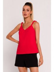 Made of emotion Top w kolorze czerwonym rozmiar: S. Czerwone topy Made Of Emotion, s, bez wzorów, bez kołnierzyka, bez ramiączek. Za 166.88 zł.