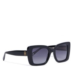 Okulary przeciwsłoneczne Tommy Hilfiger. Czarne okulary przeciwsłoneczne TOMMY HILFIGER, bez wzorów. Za 779.99 zł.
