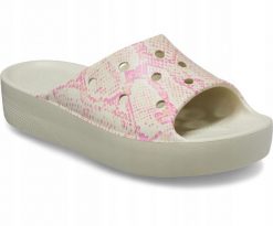 Klapki Dla Dorosłych Crocs Classic Platform Snake Print Slide. Brązowe klapki Crocs, bez wzorów, z materiału, bez obcasa. Za 119.99 zł.
