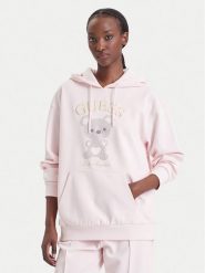 Guess Bluza V6BQ28 K9361 Różowy jasny Oversize. Czerwone bluzy Guess, l, z aplikacjami, z syntetyku, bez kaptura. Za 524.99 zł.