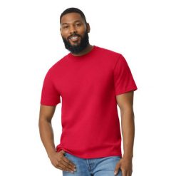 Koszulka Unisex Dla Dorosłych Softstyle Midweight. Czerwone bluzki GILDAN, xl, bez wzorów, sportowe, bez kołnierzyka, bez ramiączek. Za 33.99 zł.
