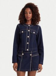 Liu Jo Kurtka jeansowa UF6220 D0347 Granatowy Regular Fit. Niebieskie kurtki Liu Jo, bez wzorów, z bawełny, bez kaptura. Za 1,079.00 zł.