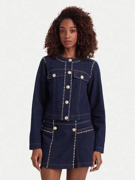 Liu Jo Kurtka jeansowa UF6220 D0347 Granatowy Regular Fit. Niebieskie kurtki Liu Jo, bez wzorów, z bawełny, bez kaptura. Za 1,079.00 zł.