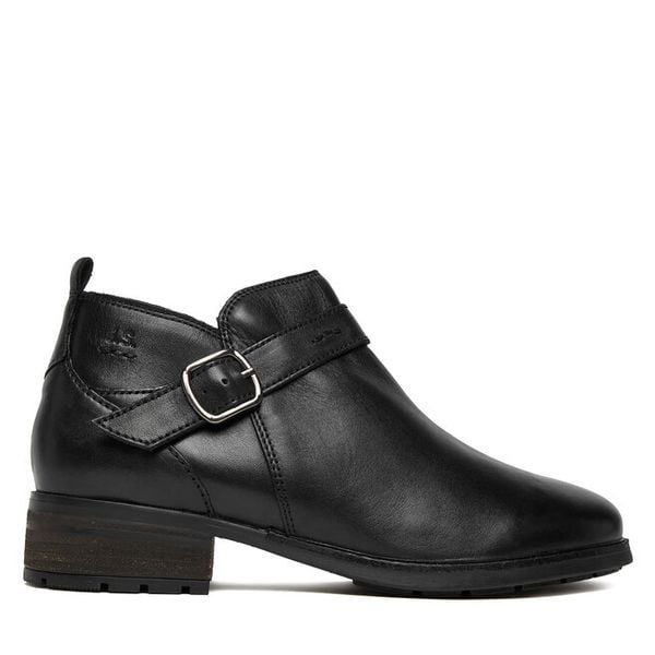 Botki Josef Seibel. Czarne botki Josef Seibel, bez wzorów, bez obcasa, na słupku, bez zapięcia. Za 419.99 zł.