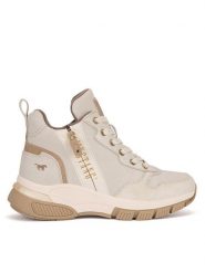 Mustang Botki 1481-501 Biały. Białe botki Mustang, bez wzorów, ze skóry, bez obcasa, na płaskiej podeszwie, bez zapięcia. Za 349.99 zł.