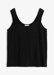 Tank top z czystej bawełny organicznej. Czerwone topy bonprix, bez wzorów, z bawełny, bez kołnierzyka, bez ramiączek. Za 39.99 zł.