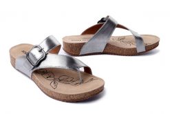 JOSEF SEIBEL 78577 38 030 Tonga 77 antik metallic, klapki japonki damskie. Szare klapki Josef Seibel, bez wzorów, ze skóry, bez obcasa. Za 251.93 zł.