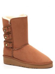 ISLAND BOOT Kozaki zimowe "Betina" w kolorze jasnobrązowym rozmiar: 40. Brązowe kozaki Island Boot, na zimę, z materiału, bez obcasa, bez zapięcia. Za 140.86 zł.