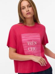 Vero Moda Koszulka w kolorze różowym rozmiar: XL. Różowe bluzki Vero Moda, xl, bez wzorów, z bawełny, bez kołnierzyka, bez ramiączek. Za 43.99 zł.