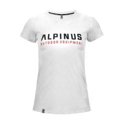 Koszulka trekkingowa damska Alpinus Chiavenna biała. Białe koszulki sportowe Alpinus, bez wzorów, bez ramiączek. Za 85.00 zł.