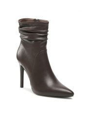 DeeZee Botki WYL2979-27 Brązowy. Brązowe botki DeeZee, bez wzorów, ze skóry, bez obcasa, na szpilce, bez zapięcia. Za 159.99 zł.