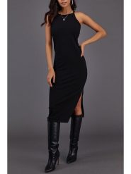 LA Angels Sukienka w kolorze czarnym rozmiar: XL. Czarne sukienki LA Angels, xl, bez wzorów, bez kołnierzyka, bez ramiączek, midi. Za 126.99 zł.