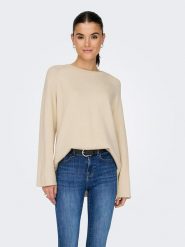 ONLY Sweter w kolorze beżowym rozmiar: S. Brązowe swetry Only, s, bez wzorów, bez ramiączek. Za 83.62 zł.