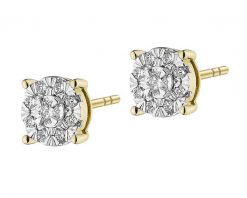 Kolczyki z żółtego i białego złota z brylantami - 0,15 ct - próba 585. Białe kolczyki Apart, z brylantem, złote. Za 3,090.00 zł.