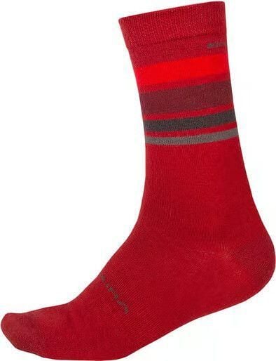 Skarpetki w paski Endura BaaBaa Merino. Czerwone skarpety ENDURA, bez wzorów, z materiału. Za 49.99 zł.