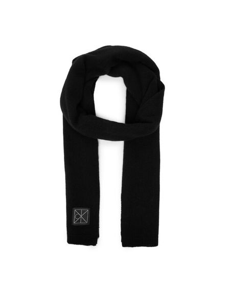 Calvin Klein Szalik Emblem LV04D8014G Czarny. Czarne rękawiczki Calvin Klein, bez wzorów, z kaszmiru. Za 369.99 zł.